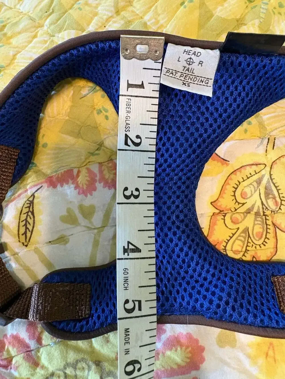 NWOT Top Paw Adjustable Dog Harness, Blue Mesh, Brown Plaid Size XS